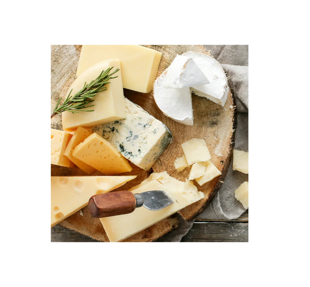 Cheese board with assorted cheeses